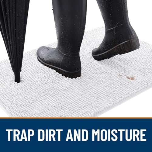 OLANLY Dog Door Mat for Muddy Paws 47x32, Super Absorbent Chenille Mud Mat