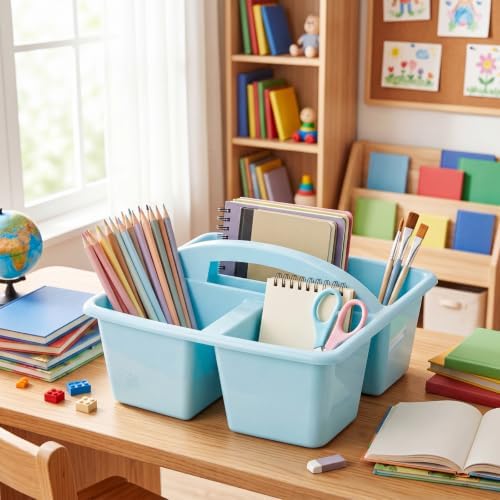 Kathfly 18 Pack Classroom Caddy Organizer with Handle Bulk, Morandi Color