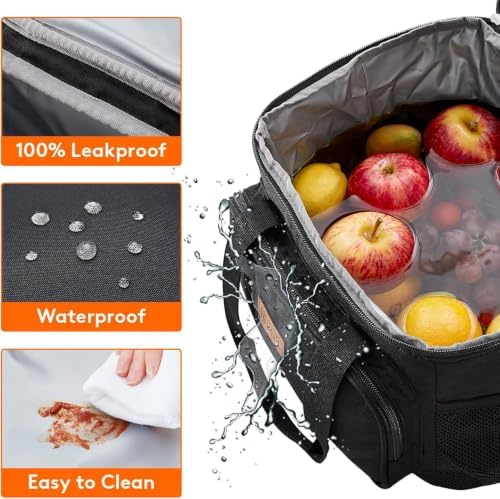 Lifewit Large Lunch Bag, Insulated Lunch Box, Soft Cooler Cooling Tote for Adult Men Women, Black 24-Can (15L)