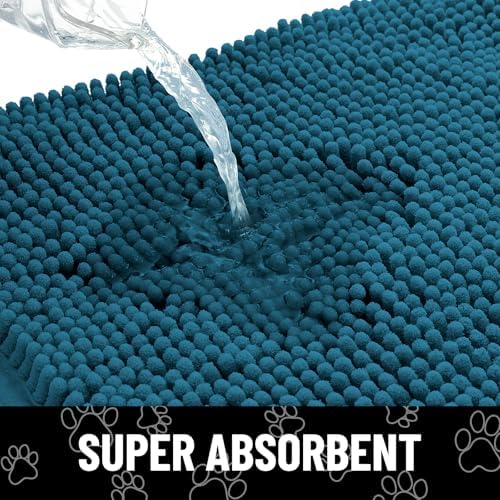 Smiry Dog Door Mat for Muddy Paws, Absorbent Non Slip Dirt Trapper, 24x16