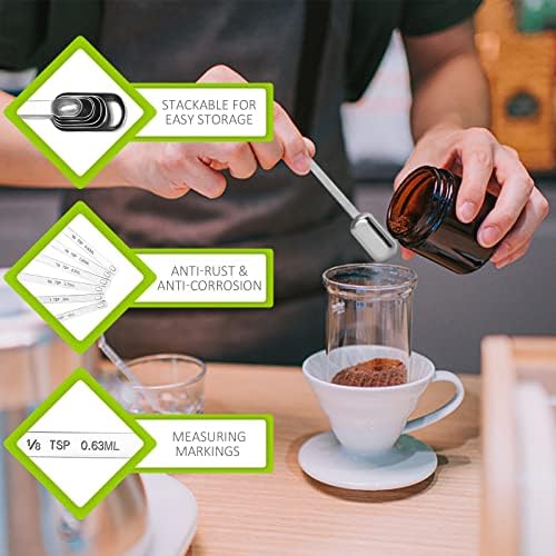 1PCS 1/8TSP(0.63ML) Measuring Spoon, Stainless Steel Long Handle Teaspoons