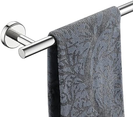 JQK Chrome Towel Bar, 15 Inch 304 Stainless Steel Thicken 0.8mm Towel Rack Bathroom, Towel Holder Polished Finished Wall Mount, Useable Length 12 Inch, TB110L12-CH