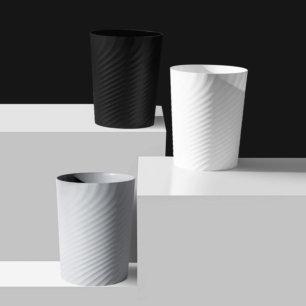 Plastic Small Trash Can Wastebasket (3 Count)