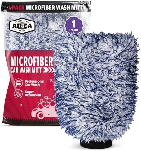 AIDEA Car Wash Mitt Microfiber, 1PK Wheel Cleaner Mitts, 7.12''X10.14''