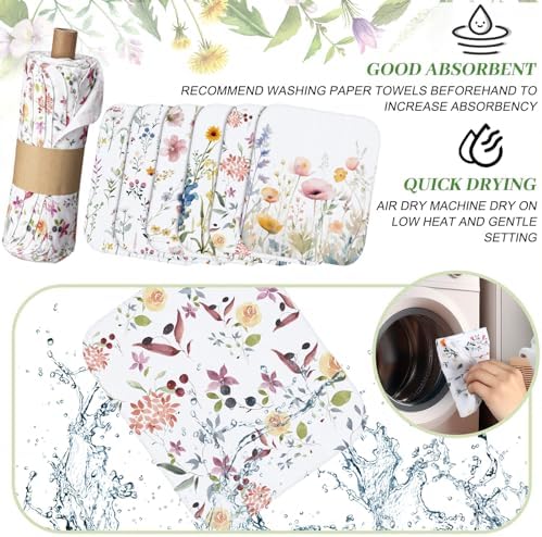 36 Pack Reusable Kitchen Cloths Cotton Towels, Wildflowers