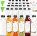 OBKJJ 40 pcs 24oz Pcs Juice Bottles, Juice Bottle with Caps Reusable Empty Clear Bottles with Label, Funnel, Brush Bulk Beverage Containers for Juicing, Drinking, Smoothie and Other Beverages (24-OZ)