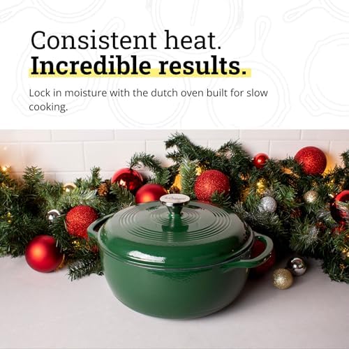 Lodge Essential Enamel Cast Iron Dutch Oven, 6 Quart, Evergreen