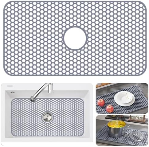 Bestjing Silicone Sink Protectors for Kitchen Sink-30"x 16" Center Drain