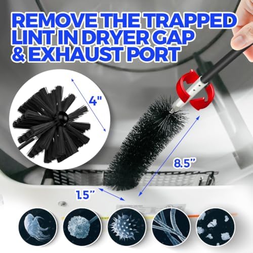 Holikme Dryer Vent Cleaner Kit - 15Ft Flexible Lint Brush for Deep Cleaning