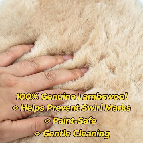Ultra-Soft Lambswool Car Wash Mitt, Thumb Design, Scratch-Free & Paint-Safe