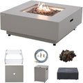 Ashton 36” Propane Fire Pit Smokeless Firepit Converts to Outdoor Gas Fire Pit for Outside Patio Firepit Table Includes Windscreen Rain & Tank Cover Lava Rocks Lid CSA Certified