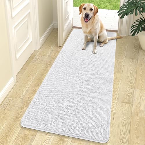 OLANLY Dog Door Mat for Muddy Paws 70x24, Super Absorbent Chenille Mud Mat