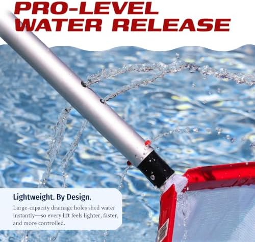 SKIMLITE MANUFACTURING Snaplite Telescopic Pool Pole 16 Ft Adjustable Cleaning Poles Push Button Lock Light Weight Easy Grip, Includes Universal Threaded Adapter for Skimmer Net Brush Vacuum Head