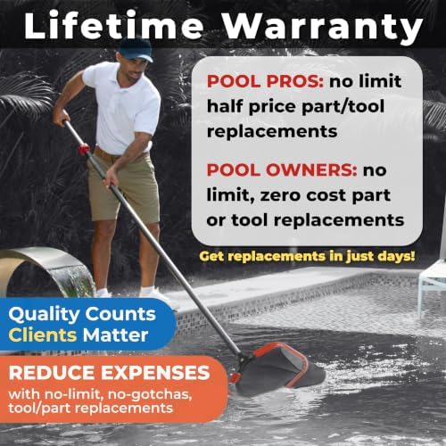 ProTuff 490 Promise 16ft Pro Telescopic Pool Pole, Lock-Right Aluminum
