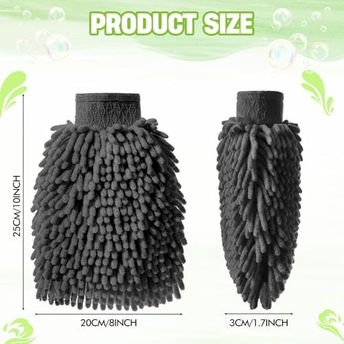 24 Pack Car Wash Mitts Bulk Microfiber Wash Mitts, Grey