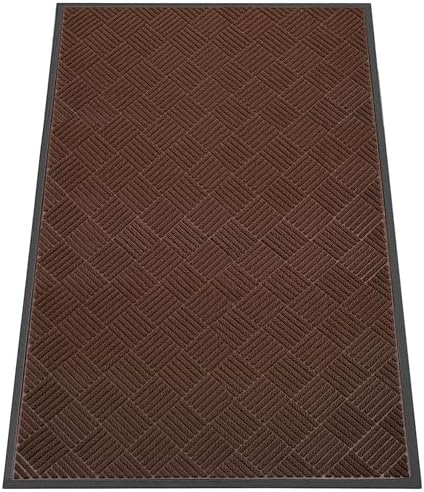 Indoor Outdoor Door Mat, 6' x 4' Doormat for Entryway, Brown
