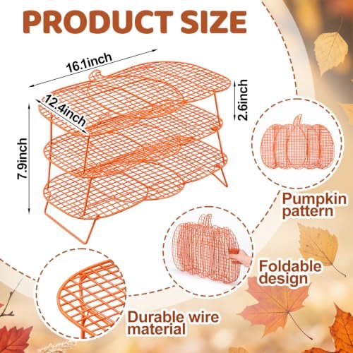 Frienda 3 Tier Thanksgiving Pumpkin Cooling Rack Collapsible 16x12", 1 Pcs