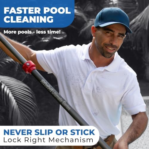 ProTuff 490 Promise 16ft Pro Telescopic Pool Pole, Lock-Right Aluminum