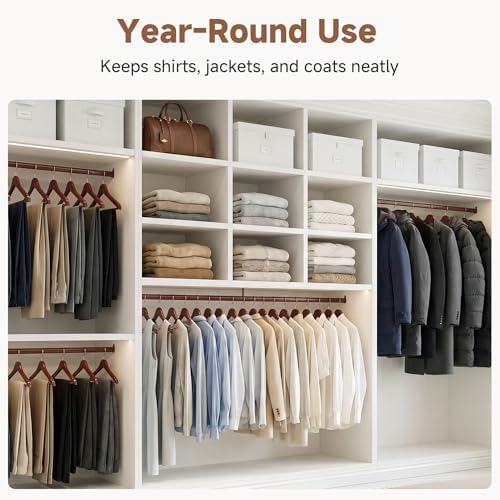StorageWorks Wooden Coat Hangers, 30 Pack Wood Clothes Hanger for Closet
