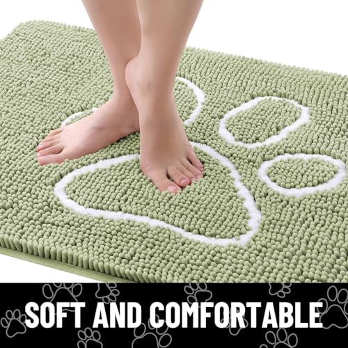 Smiry Dog Door Mat for Muddy Paws, Absorbent Non Slip Dirt Trapper, 59x35