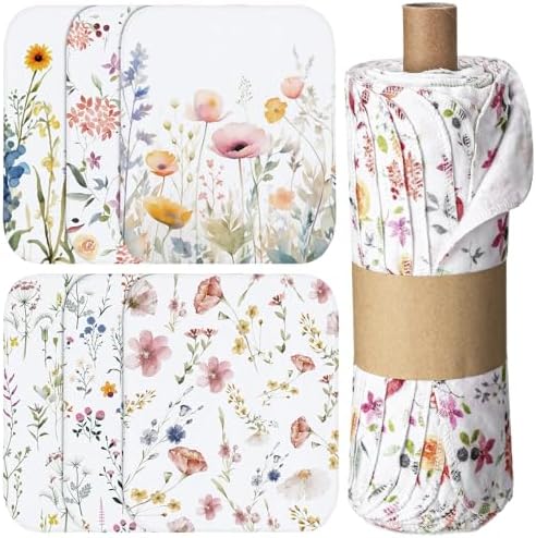 36 Pack Reusable Kitchen Cloths Cotton Towels, Wildflowers
