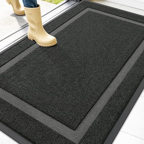 OLANLY Front Door Mat Outside 47x32, All-Season Heavy-Duty Rubber Doormat