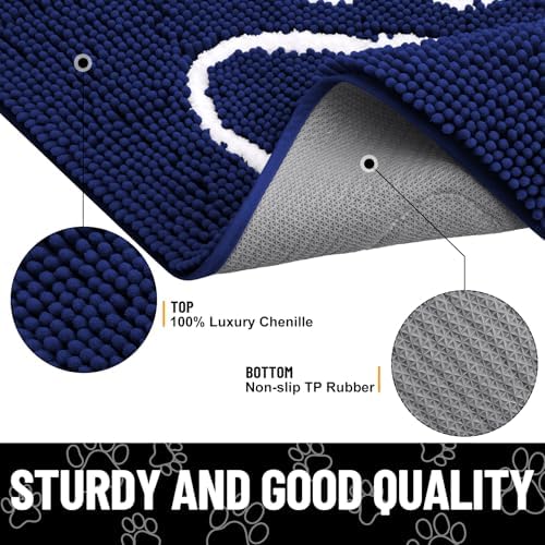 Smiry Dog Door Mat for Muddy Paws, Absorbent Non Slip Dirt Trapper, 24x16