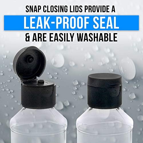 U.S. Art Supply 8 ounce Squeeze PET Plastic Bottles with Flip Cap, 24-Pack