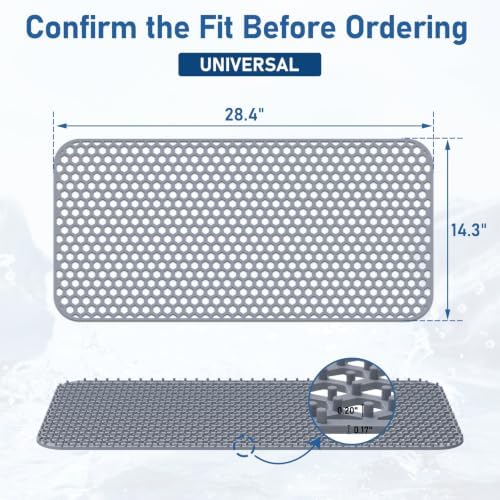 Bestjing Silicone Sink Protectors for Kitchen Sink-28.4"x 14.3", Gray