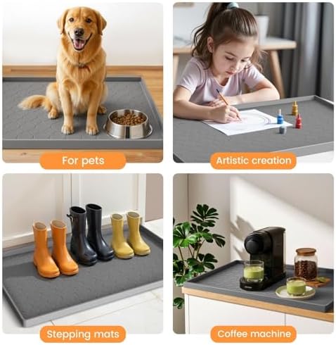 Jin&Bao Under Sink Mat 28" x 22" Waterproof Silicone Cabinet Kitchen Liner
