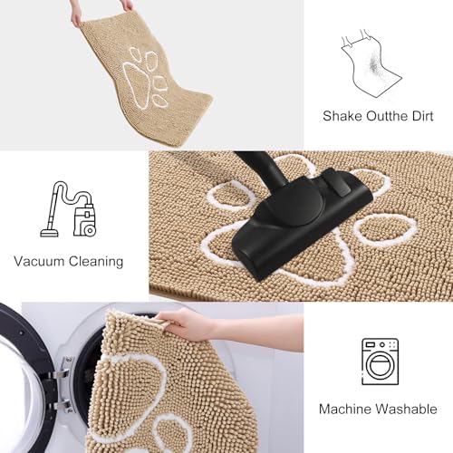 Smiry Dog Door Mat for Muddy Paws, Absorbent Non Slip Dirt Trapper, 59x20