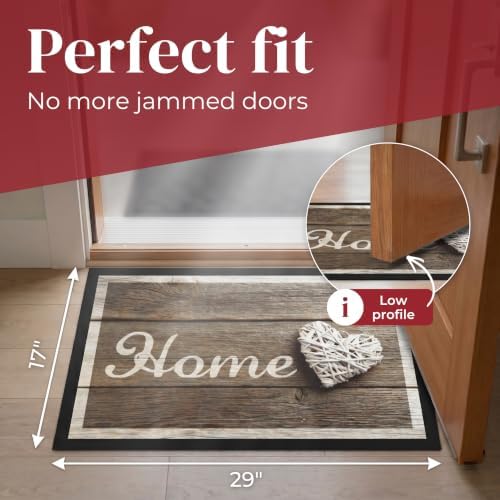 Floor Mat - for Indoor and Outdoor Use - Doormat - Non-Slip - Front Door Shoe Scraper - Size: 17x29