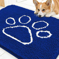 OLANLY Dog Door Mat for Muddy Paws 30x20, Paw Print Design Chenille Mud Mat
