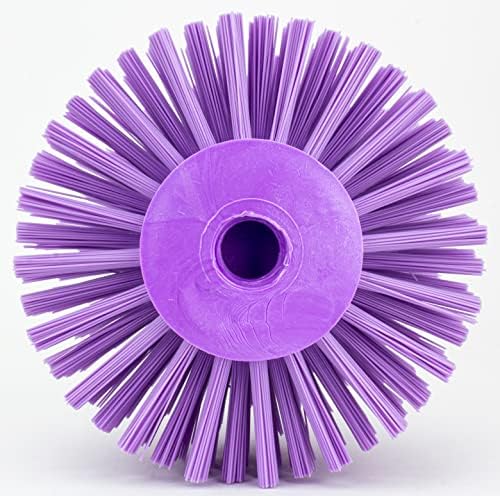 SPARTA Industrial Tank Brush Head Pipe Brush Head, Drain Brush with 3/4" Thread Hole (Handle Not Included) for Commercial Use, Plastic, 5 x 3.9 Inches, Purple - (Pack of 1)