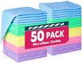 TEAWOO Microfiber Cleaning Cloths-50 Pack, Microfiber Towels Bulk