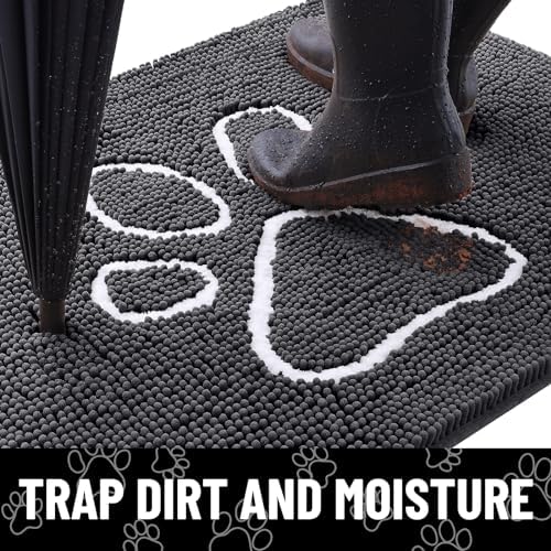 Smiry Dog Door Mat for Muddy Paws, Absorbent Non Slip Dirt Trapper, 59x24