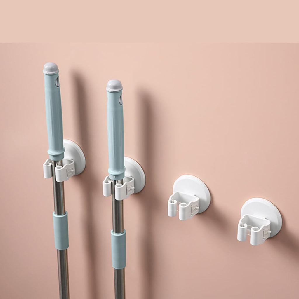 3pcs Mop Clamp and Broom Holder Suction Cup Wall Mount Anti