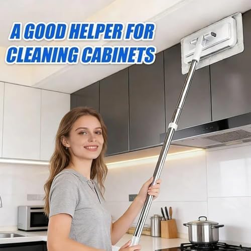 Gropething Mop, Hands-Free Multi-Purpose Flat Mop – Lazy Cleaning & Face Towel, Self-Locking Flats Compatible with Any Cloth, for Walls, Floors, Ceilings (1pc)