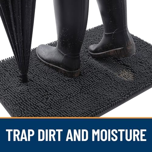 OLANLY Dog Door Mat for Muddy Paws 47x32, Super Absorbent Chenille Mud Mat