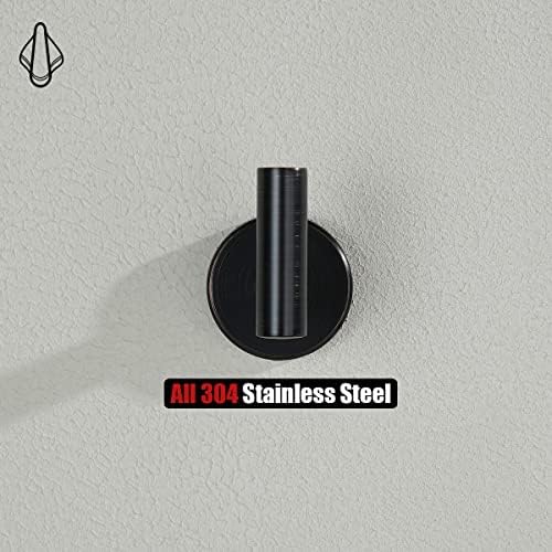 JQK Bathroom Towel Hook Oil Rubbed Bronze, 304 Stainless Steel 0.8mm Coat Robe Clothes Hook for Bathroom Kitchen Garage Wall Mounted (Pack of 2), TH100-ORB-P2