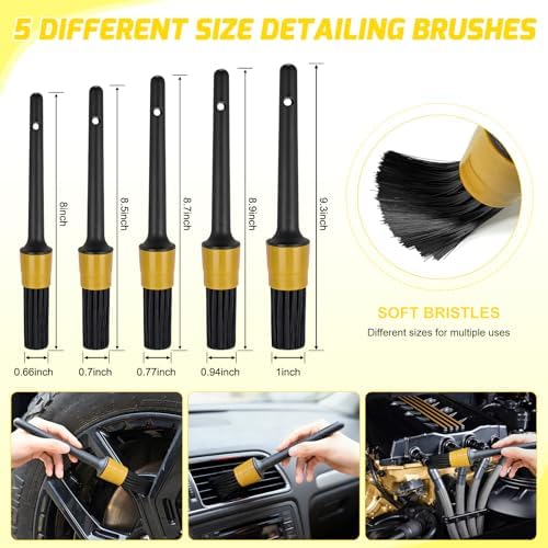 Nilight 37PCS Car Detailing Kit for Interior Exterior Car Care, Yellow