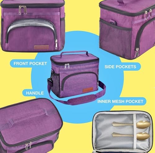 ExtraCharm Insulated Lunch Bag for Women/Men with Adjustable Shoulder Strap