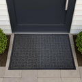 ULTRALUX Indoor Outdoor Rubber Scraper Door Mat, Non-Slip 47”x71” Dark Gray