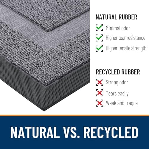 OLANLY Front Door Mat Outside 47x17, All-Season Heavy-Duty Rubber Doormat