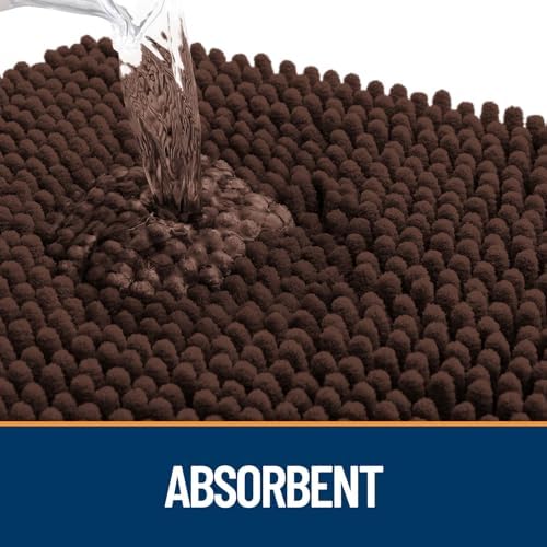 OLANLY Dog Door Mat for Muddy Paws 59x35, Super Absorbent Chenille Mud Mat