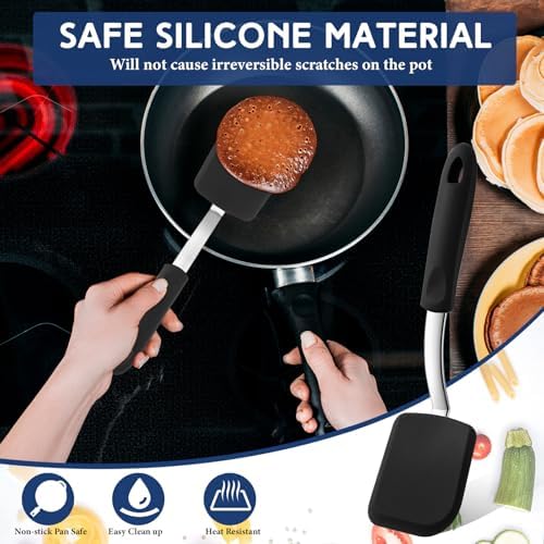 Small Silicone Spatula Mini Silicone Cookie Spatula, Black