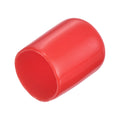 20pcs Rubber End Caps 15.5mm ID Vinyl Round Tube Bolt Cap Cover Thread Protectors Red