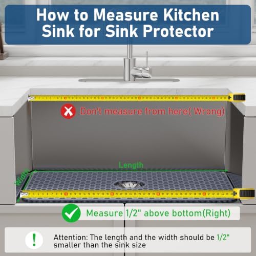Bestjing Silicone Sink Protectors for Kitchen Sink-30"x 16" Center Drain
