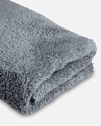 Adam's Borderless Grey Microfiber Towel (12pk) - Premium Ultra Soft Car Detailng Towel Cloths, 480gsm - Safe for Car Wash, Home Cleaning & Pet Drying Cloths (16 Inch x 16 Inch)