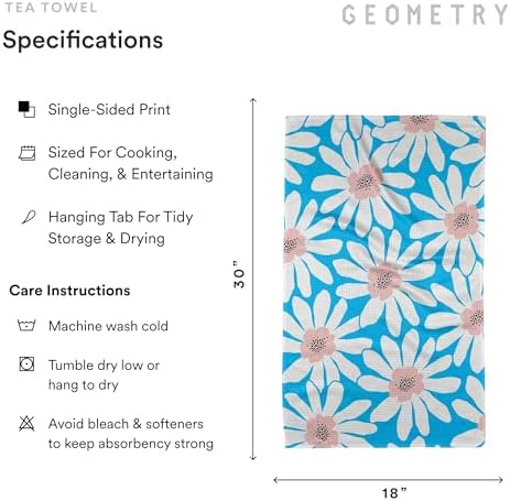 GEOMETRY Spring Kitchen Towels - Quick Dry Microfiber Cloth Spring & Summer Dish Towels for Kitchen Drying - Premium Quick Dry Towel - Sweet Spring, 18" x 30" - 1-Pack